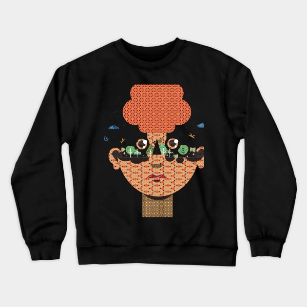 Unique face abstract art Crewneck Sweatshirt by Indiana